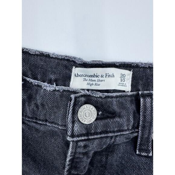 Abercrombie & Fitch Womens The Mom Short High Rise Shorts Black‎ 10 - Picture 3 of 4